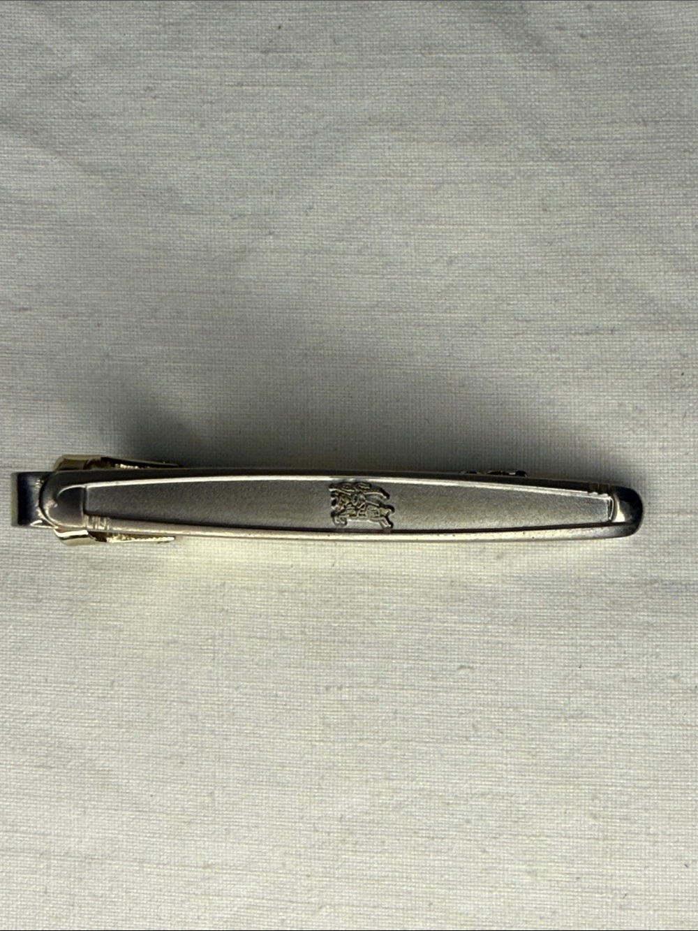 Vintage Burberrys Knight Logo Tie Bar Silver Tone 2.25” - Picture 2 of 6